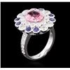 Image 3 : 14KT White Gold 2.24ct Tourmaline, Sapphire and Diamond Ring