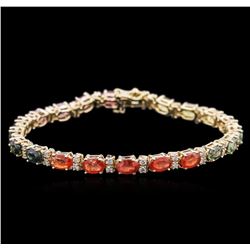 14KT Yellow Gold 12.50ctw Sapphire and Diamond Bracelet