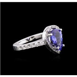 14KT White Gold 2.30ct Tanzanite and Diamond Ring