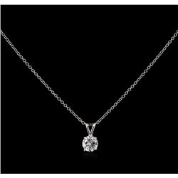 0.63ct Diamond Pendant With Chain - 14KT White Gold