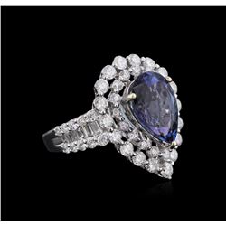 18KT White Gold 3.67ct Tanzanite and Diamond Ring