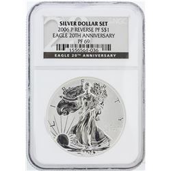 2006-P Reverse Proof NGC PF69 20th Anniversary American Silver Eagle Dollar