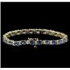 Image 2 : 15.60ctw Blue Sapphire and Diamond Bracelet - 14KT Yellow Gold