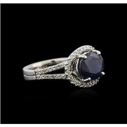 14KT White Gold 4.65ct Sapphire and Diamond Ring