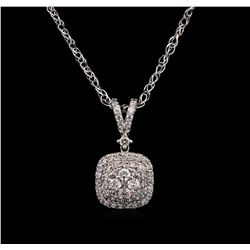 0.63ctw Diamond Pendant With Chain - 14KT White Gold