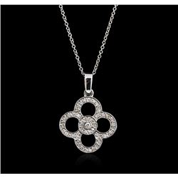 14KT White Gold 0.20ctw Diamond Pendant With Chain