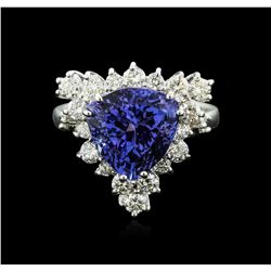 14KT White Gold 4.82ct Tanzanite and Diamond Ring