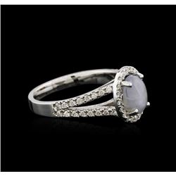 18KT White Gold 1.50ct Star Sapphire and Diamond Ring