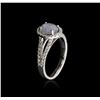 Image 3 : 18KT White Gold 1.50ct Star Sapphire and Diamond Ring