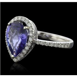 14KT White Gold 3.22ct Tanzanite and Diamond Ring