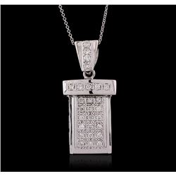 14KT White Gold 0.60ctw Diamond Pendant With Chain