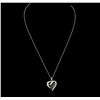 Image 2 : 10KT Yellow Gold 0.30ctw Diamond Heart Pendant With Chain