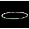 Image 1 : 2.65ctw Tsavorite Bangle Bracelet - 18KT White Gold