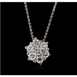 14KT White Gold 1.04ctw Diamond Pendant with Chain