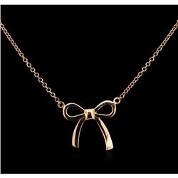 14KT Rose Gold Bow Necklace