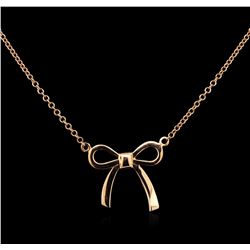 14KT Rose Gold Bow Necklace