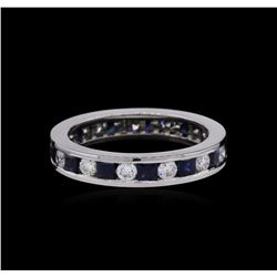 1.20ctw Blue Sapphire and Diamond Ring - 14KT White Gold