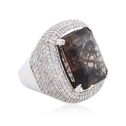 14KT White Gold 28.73ct Tourmaline and Diamond Ring