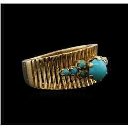 18KT Yellow Gold 1.00ctw Turquoise Ring