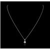 Image 2 : 14KT White Gold 0.25ct Diamond Pendant With Chain