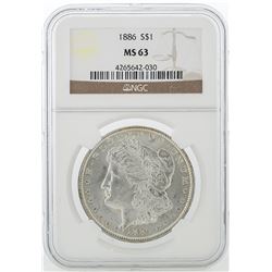 1886 NGC MS63 Morgan Silver Dollar