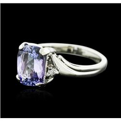 14KT White Gold 2.08ct Tanzanite and Diamond Ring