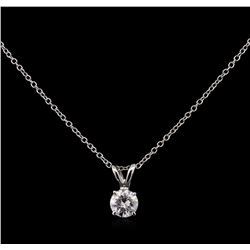 0.55ct Diamond Pendant With Chain - 14KT White Gold