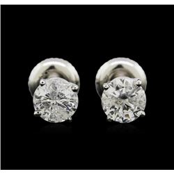 1.19ctw Diamond Stud Earrings - 14KT White Gold