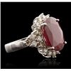 Image 1 : 14KT White Gold 11.87ct Ruby and Diamond Ring