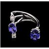 Image 2 : 2.34ctw Tanzanite and Diamond Ring - 14KT White Gold