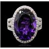 Image 2 : 14KT White Gold 11.51ct Amethyst and Diamond Ring