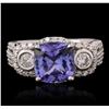 Image 1 : 14KT White Gold 3.21ct Tanzanite and Diamond Ring