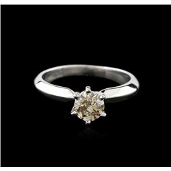 14KT White Gold 0.70ct Round Cut Fancy Brown Diamond Solitaire Ring