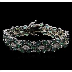 16.93ctw Alexandrite and Diamond Bracelet - 14KT White Gold