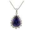 Image 1 : 14KT White Gold GIA Certified 23.12ct Tanzanite and Diamond Pendant With Chain
