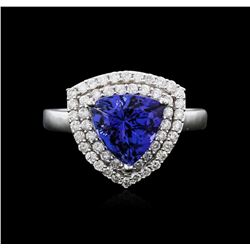 14KT White Gold 3.40ct Tanzanite and Diamond Ring