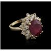 Image 1 : 14KT Yellow Gold 5.87ct Ruby and Diamond Ring