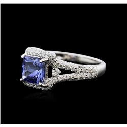 14KT White Gold 1.44ct Tanzanite and Diamond Ring