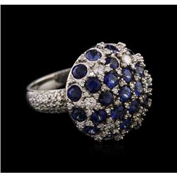 14KT White Gold 3.55ctw Sapphire and Diamond Ring