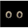 Image 1 : 1.84ctw Sapphire and Diamond Earrings - 14KT Yellow Gold