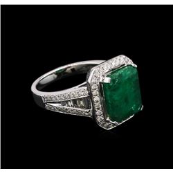 4.33ct Emerald and Diamond Ring - 18KT White Gold