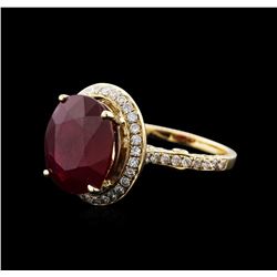 14KT Yellow Gold 8.59ct Ruby and Diamond Ring