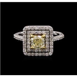 1.73ctw Fancy Yellow Diamond Ring - 14KT Two-Tone Gold