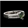 Image 1 : 14KT White Gold 0.29ct Alexandrite and Diamond Ring