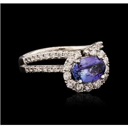 18KT White Gold 1.45ct Tanzanite and Diamond Ring