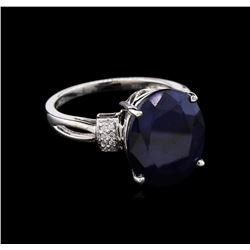 8.70 Blue Sapphire and Diamond Ring - 14KT White Gold