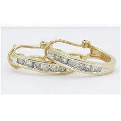 0.50ctw Diamond Earrings - 14KT Yellow Gold