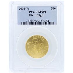 2003-W PCGS MS69 $10 First Flight Centennial Gold Coin