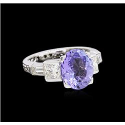 3.26ct Tanzanite and Diamond Ring - Platinum