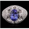 Image 2 : 18KT White Gold 2.51ct Tanzanite and Diamond Ring